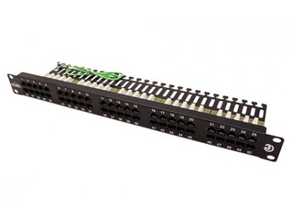 SOLARIX ISDN panel, 25 x RJ45, černý, 1U