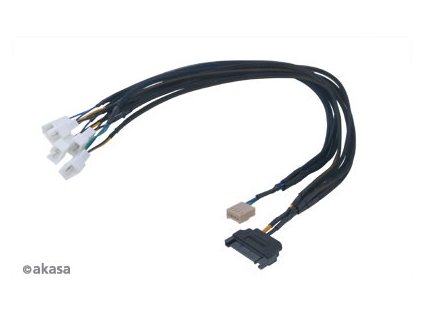 AKASA kabel FLEXA FP5S, pro připojení 5 PWM ventilátorů , 45cm (AK-CBFA07-45)