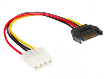 AKASA kabel redukce power SATA na Molex/ 4pin PSU Molex/ 15cm (AK-CBPW03-15)