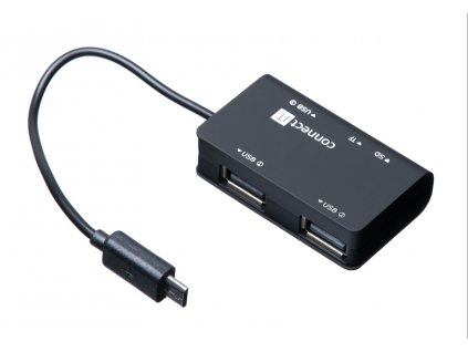 Connect IT CI-198 micro USB OTG čtečka + USB hub