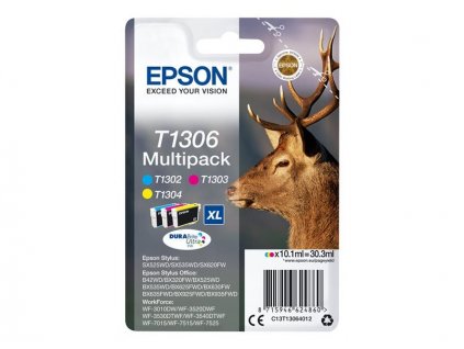 Epson T1306 Multipack 30,3ml pro Stylus SX525WD/SX620FW, Stylus Office BX320FW/BX525WD/BX625FWD - originální (C13T13064012)