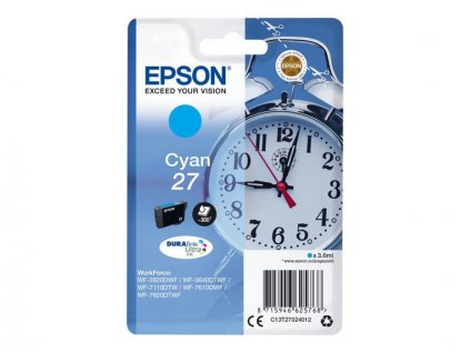 Epson Singlepack 27 DURABrite Ultra Ink - azurová (C13T27024012) - originální (C13T27024012)