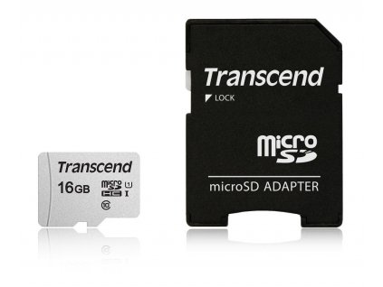 Transcend microSDHC 300S 16GB UHS-I + adaptér (TS16GUSD300S-A)