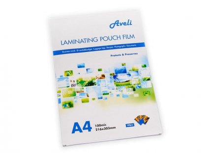 Aveli Laminovací folie 100ks A4, 200mic (2x100), lesklé