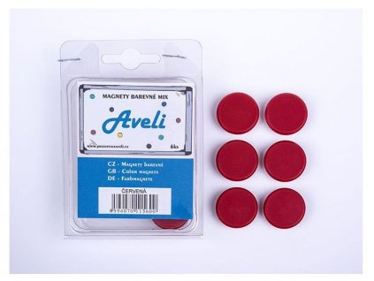 Aveli set magnetů, 4ks, červená barva