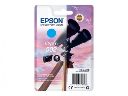 Epson 502 Cyan, azurová - originální (C13T02V24010)