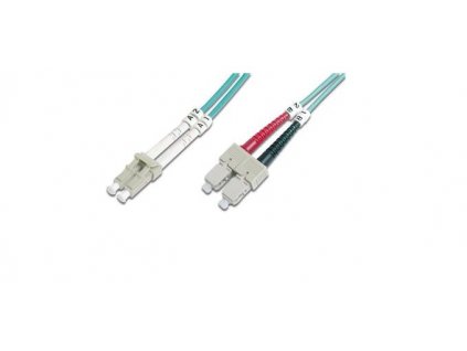 DIGITUS Fiber Optic Patch Cord, LC/SC Multimode 50/125 µ, OM3, Duplex, 2m