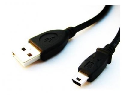 Kabel CABLEXPERT USB A-MINI 5PM 2.0 1,8m HQ Black, zlacené kontakty (CCP-USB2-AM5P-6)