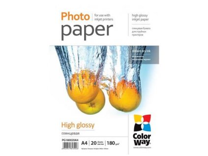 ColorWay fotopapír/ high glossy 180g/m2, A4/ 20 ks