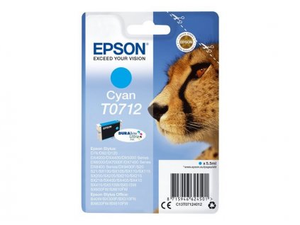 Epson T0712 Cyan 5,5ml pro Stylus D78/DX4000/DX5000/DX6000/DX7000F - originální (C13T07124012)