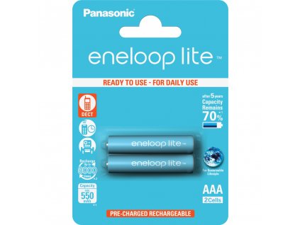 Panasonic 4LCCE/2BE Eneloop Lite AAA 550 2BP modré