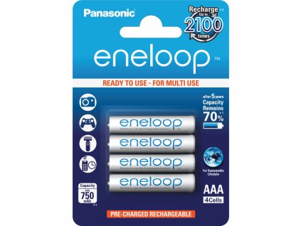 Panasonic 4MCCE/4BE Eneloop AAA 750 4BP bílé