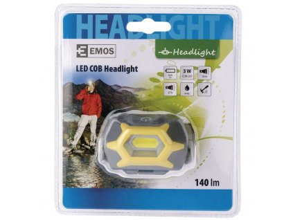 Čelovka na 3x AAA, 1x COB LED 3W