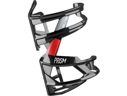 Košík Elite Prism Right, černý lesklý/červený - na bidon