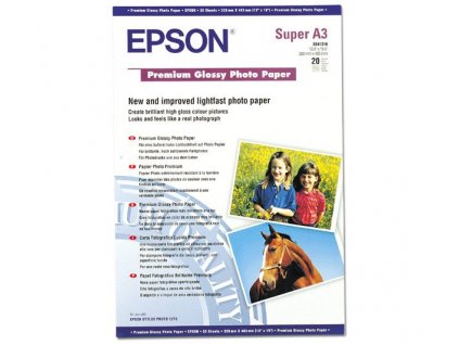 Epson Premium Glossy Photo Paper, DIN A3+, 255g/m2, 20 listů
