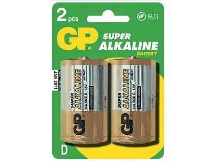 GP baterie Super Alkaline LR20 (D, velké mono) blister, 2 kusy