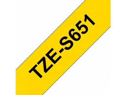 Brother TZe-S651, žlutá / černá  (24mm, lamin.extr.ad.) (TZeS651)