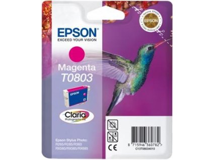 Epson T0803 Magenta CLARIA 7,4ml pro Stylus Photo PX650,PX700W,PX710W,PX800FW,PX810FW,R265,R285,R360,RX585,RX68 - originální (C13T08034011)