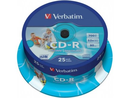 Verbatim CD-R Printable 700MB 52x cake 25 ks (43439)