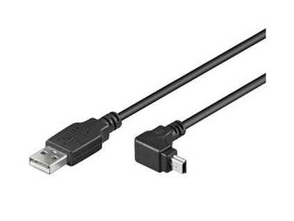 PremiumCord Kabel USB 2.0, A-B mini, 5pinů, konektor do úhlu 90°, 1,8m (ku2m2a-90)