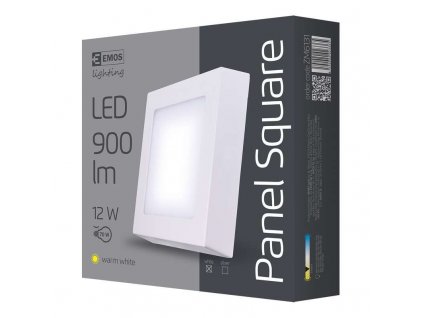 LED přisazené svítidlo, čtverec 12W teplá bílá