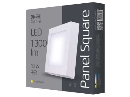 LED přisazené svítidlo, čtverec 18W teplá bílá