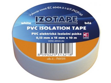 Izolační páska na kabely PVC 15/10 bílá
