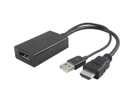 Adaptér HDMI to DisplayPort Male/Female s napájením z USB (kportad09)