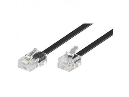 Kabel telefonní rovný 8P4C plug - 6P4C plug 3m - černý (tk86-03b)