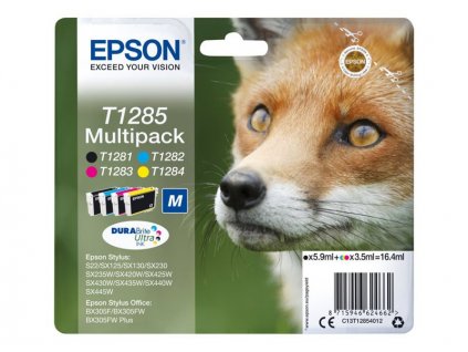 Epson T1285 Multipack (4-barevná) 16,4ml pro Stylus S22/SX125/SX130/420W/425W, Stylus Office BX305F - originální (C13T12854012)