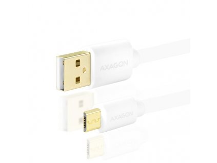 AXAGON BUMM-AM10QW, HQ kabel Micro USB - USB A, bílý, 1m