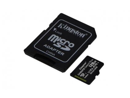 KINGSTON microSDXC 128GB Canvas Select Plus A1 C10 Card (rychlost až 100 MB/s) + SD adaptér