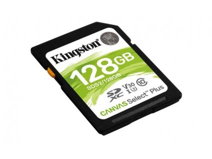 KINGSTON SDXC 128GB Canvas Select Plus A1 C10 Card (čtení 100 MB/s, zápis 85MB/s) (SDS2/128GB)