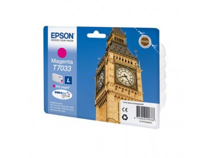 Epson T7033 L Magenta, až 800 stran, pro série WP4000/4500 (WP-4015,WP-4025,WP-4515,WP-4525,WP-4535,WP-4545) - originální (C13T70334010)