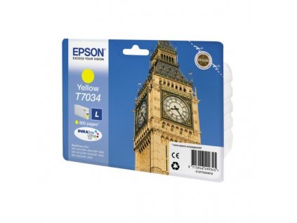 Epson T7034 L Yellow, až 800 stran, pro série WP4000/4500 (WP-4015,WP-4025,WP-4515,WP-4525,WP-4535,WP-4545) - originální (C13T70344010)