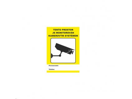 Výstrazná nálepka "Upozornění na kamerový systém" (BEZTKAMSYSB140100)
