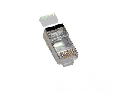 EuroLan konektor STP RJ45, Cat.6, 8p8c, drát, pozlacený, skládaný