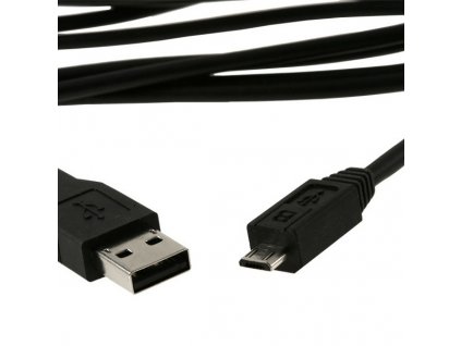 USB kabel A-B micro 1m (5-pinový)  černý (ku2m1f)