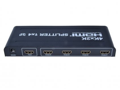 PremiumCord HDMI splitter 1-4 Port,kovové pouzdro,4K,FULL HD,3D (khsplit4b)