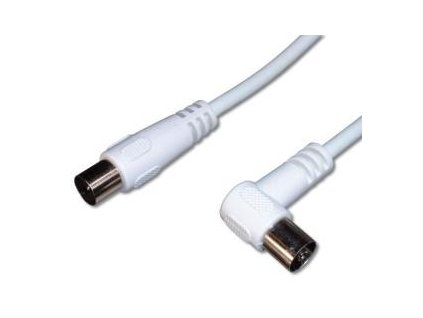 KABEL TV anténní propojovací M/F konektor 90 75 Ohm 3m