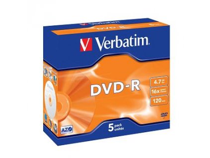 Verbatim DVD-R 4,7GB 16x Jewel (5-pack) (43519)