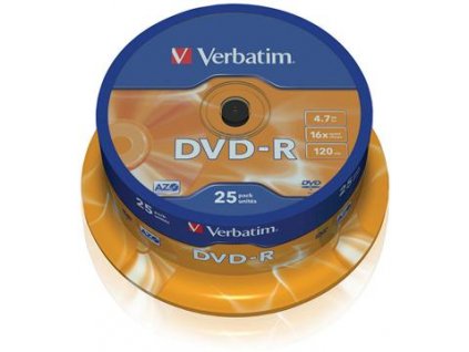 Verbatim DVD-R 4,7GB 16x cake (25 ks)