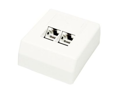 NE ZÁSUVKA 2x RJ45 (STP) Cat.6 NAD OMÍTKU (STP CAT6)