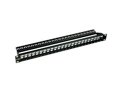 SOLARIX patch panel, Univerzální modulární neosazený, 24 portů černý 1U SX24M-0-STP-BK-UNI (SX24M-0-STP-BK-UNI)