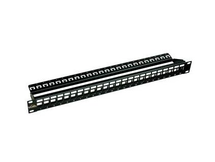 SOLARIX patch panel, Univerzální modulární neosazený, 24 portů černý 1U SX24M-0-STP-BK-UNI