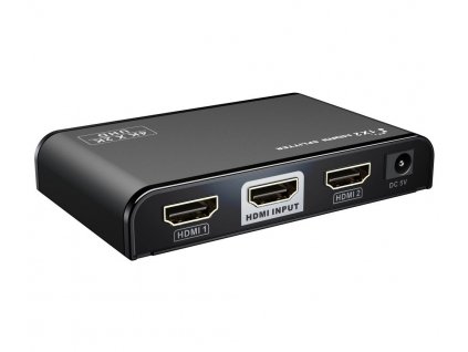 PremiumCord HDMI 2.0 splitter 1-2 porty, 4K x 2K/60Hz, FULL HD, 3D, černý (khsplit2f)