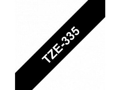Brother TZe-335, černá/bílá, šířka 12mm, délka 8m, laminovaná (TZe335)