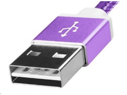 Adata USB kabel A-B micro 1m, pletený, fialový