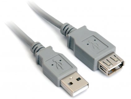 USB 2.0 kabel prodlužovací, A-A, 0,5m šedý (kupaa05)