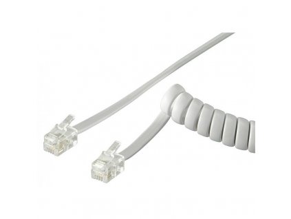 Kabel telefonní kroucený, 2xRJ10 4p4c, 2m, bílý